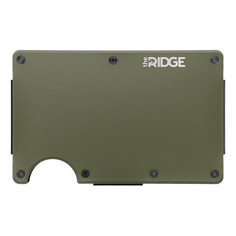 The Ridge Wallet - Aluminum Cash Strap - Matte Olive