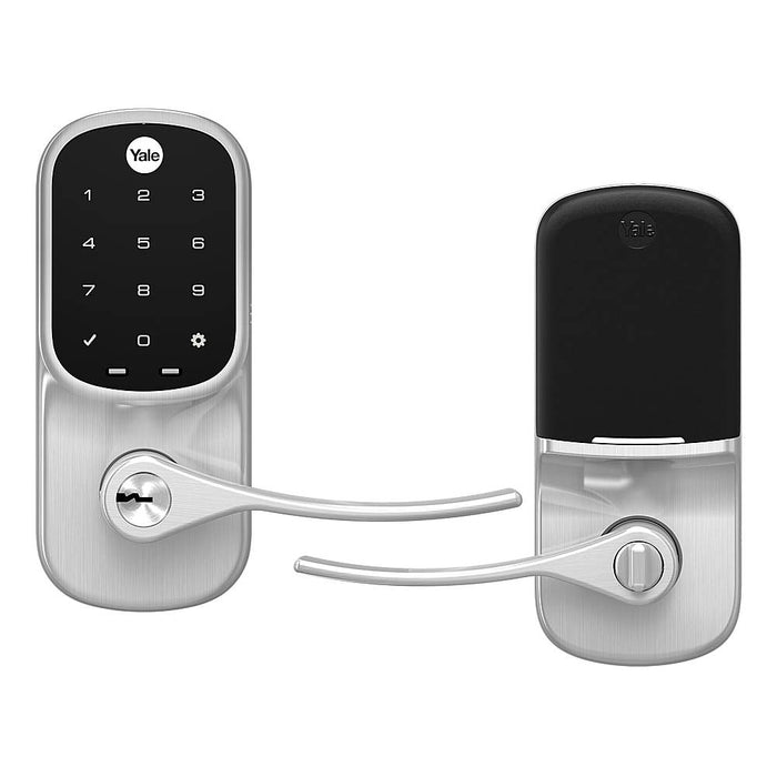 Yale - Assure Lock - Smart Lock Wi-Fi Lever with Touchscreen Keypad  Key Access - Satin Nickel