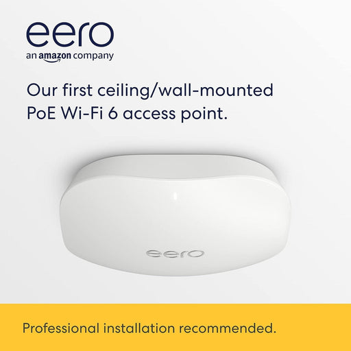 eero - PoE 6 AX3000 Dual-Band Ceiling/Wall-Mountable Access Point - White