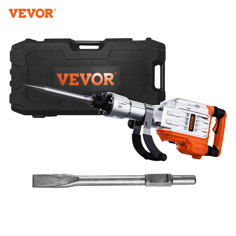 VEVOR 3500 W 2 Chisel Bit 1900 BPM 110 -Volt Corded Demolition Hammer
