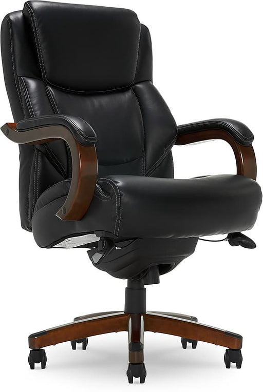 La-Z-Boy - Delano Big  Tall Bonded Leather Executive Chair - Jet Black/Mahogany