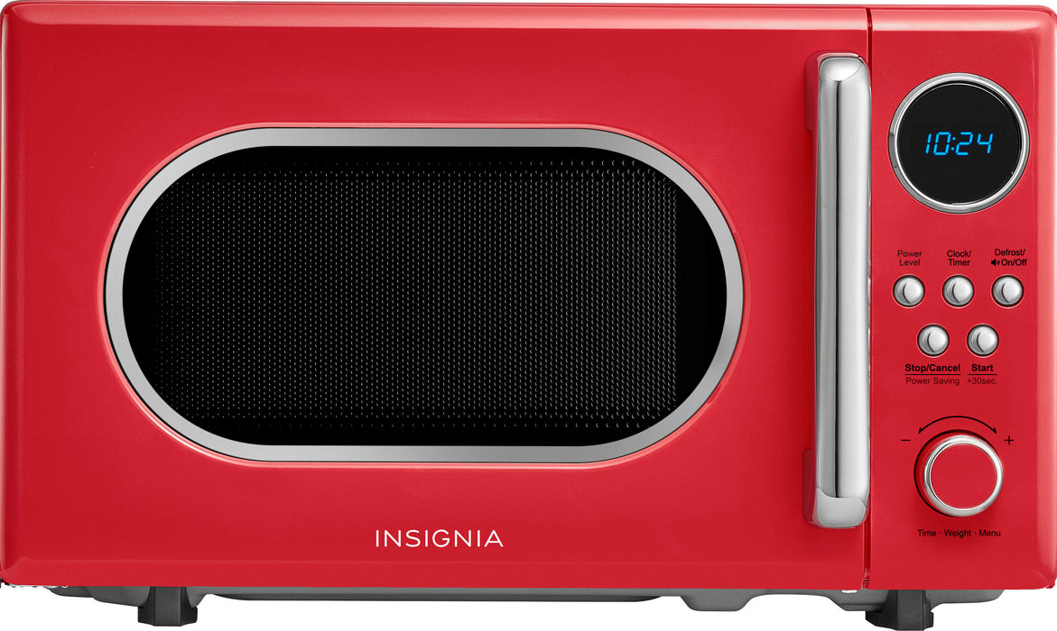 Insignia - .7 Cu. Ft. Retro Compact Microwave - Red