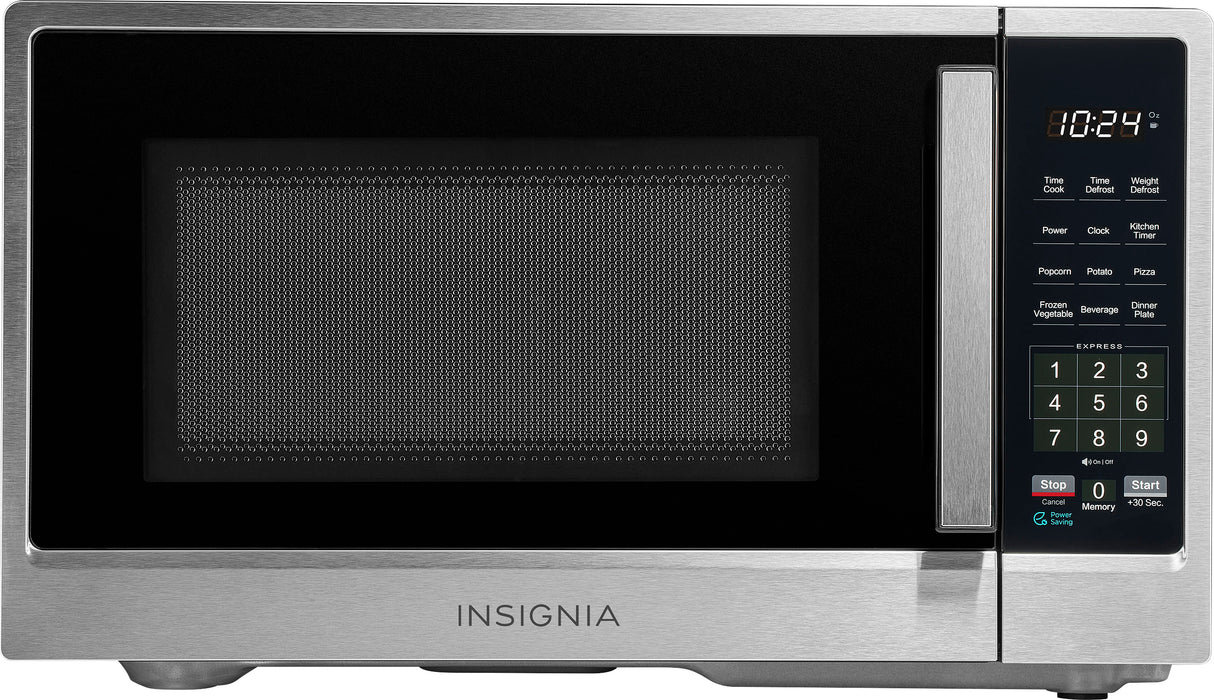 Insignia - .9 Cu. Ft. Compact Countertop Microwave - Stainless Steel