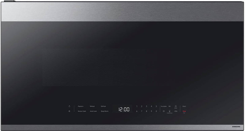 Samsung - Bespoke 2.1 Cu. Ft. Over-the-Range Microwave with Sensor Cooking and Edge to Edge Glass Display - Stainless Steel