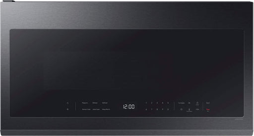 Samsung - 2.1 Cu. Ft. Over-the-Range Microwave with Sensor Cooking and Wi-Fi Connectivity - Matte Black Steel