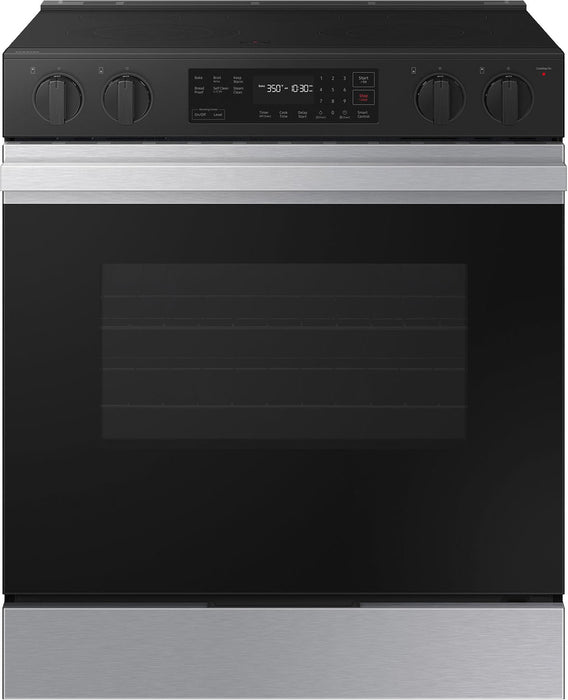 Samsung - Bespoke 6.3 Cu. Ft. Slide-In Electric Range with Precision Knobs - Stainless Steel