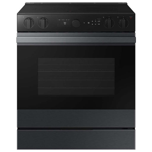 Samsung - Bespoke 6.3 Cu. Ft. Slide-In Electric Range with Air Sous Vide - Matte Black Steel