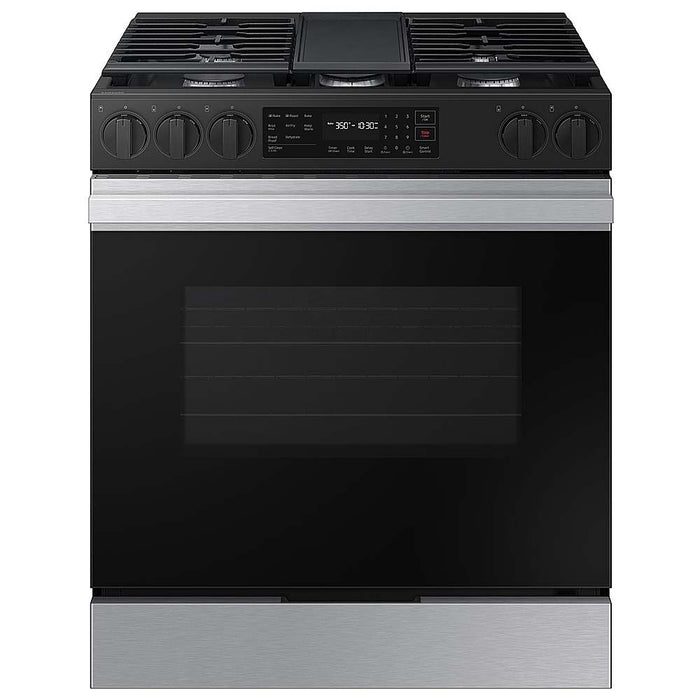 Samsung - Bespoke 6.0 Cu. Ft. Slide-In Gas Range with Air Fry - Stainless Steel