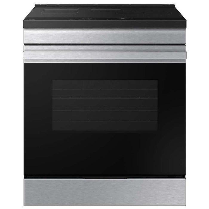 Samsung - Bespoke 6.3 Cu. Ft. Slide-In Electric Induction Range with Anti-Scratch Glass Cooktop - Stainless Steel