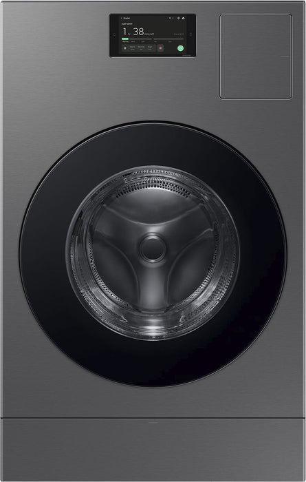 Samsung - Bespoke AI 5.3 Cu. Ft. All-in-One Front Load Electric WasherDryer Combo Super Speed Wash and Ventless Heat Pump Dryer - Dark Steel