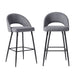 Walker Edison - Modern Upholstered Barstool (2-Piece set) - Charcoal