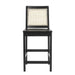 Walker Edison - Contemporary Rattan Back Inset Wood Counter Stool (2-Piece Set) - Black