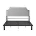 Walker Edison - Traditional Metal Upholstered Queen Bedframe - Gray