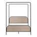 Walker Edison - Modern Metal and Wood Canopy Queen Bedframe - Smoked Oak