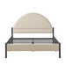 Walker Edison - Modern Upholstered Curved-Headboard Queen Bedframe - Oatmeal