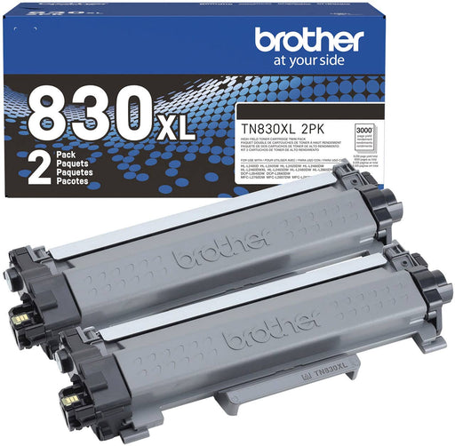 Brother TN830XL 2PK - 2-pack - High Yield - black - original - toner cartridge