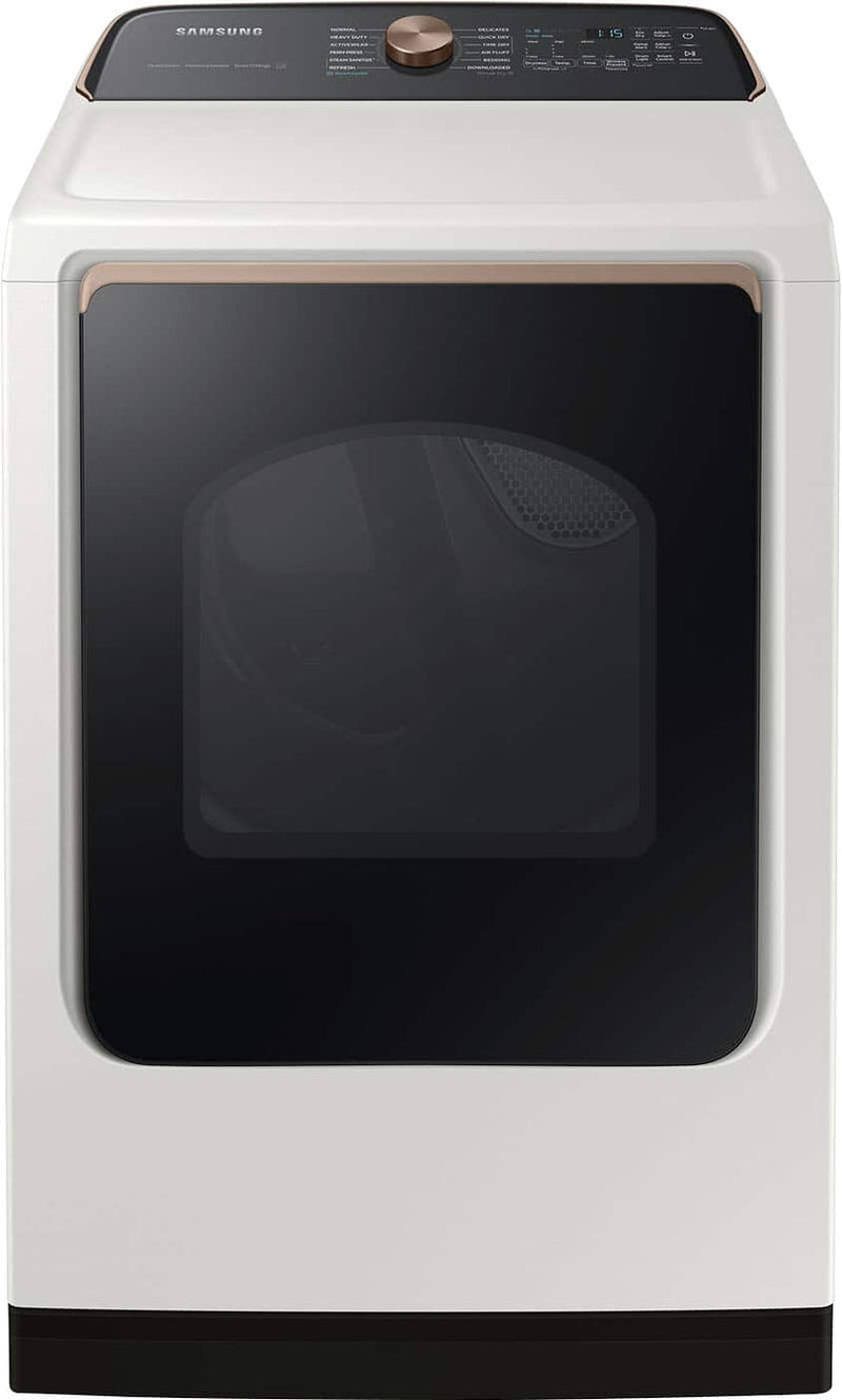 Samsung - 7.4 Cu. Ft. Smart Gas Dryer with Steam and Sensor Dry - Ivory
