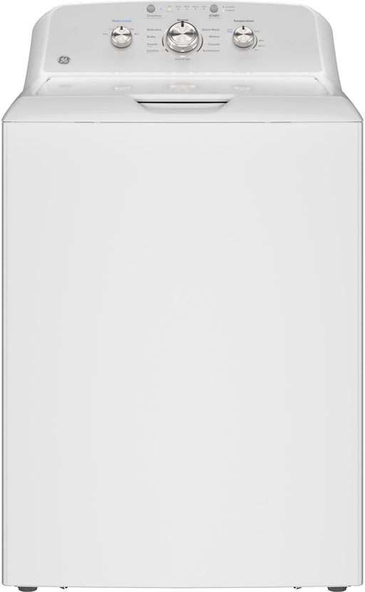 GE - 4.3 Cu. Ft. High-Efficiency Top Load Washer with Cold Plus - White with Silver Matte