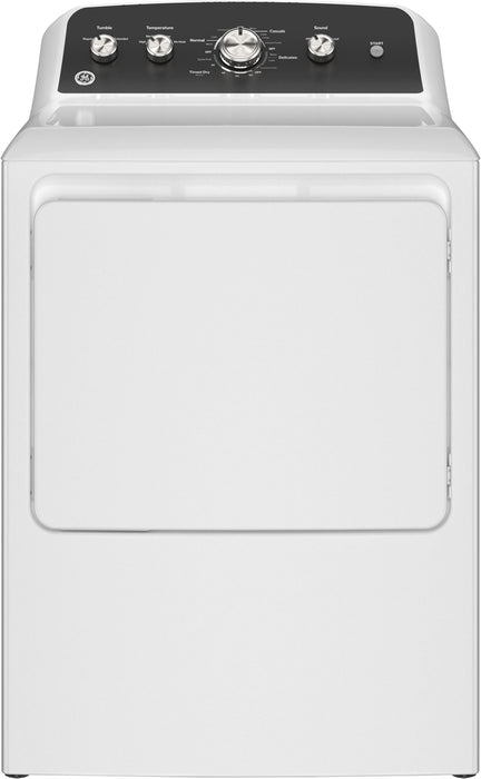 GE - 7.2 Cu. Ft. Electric Dryer with Long Venting up to 120 Ft. - White with Black Matte