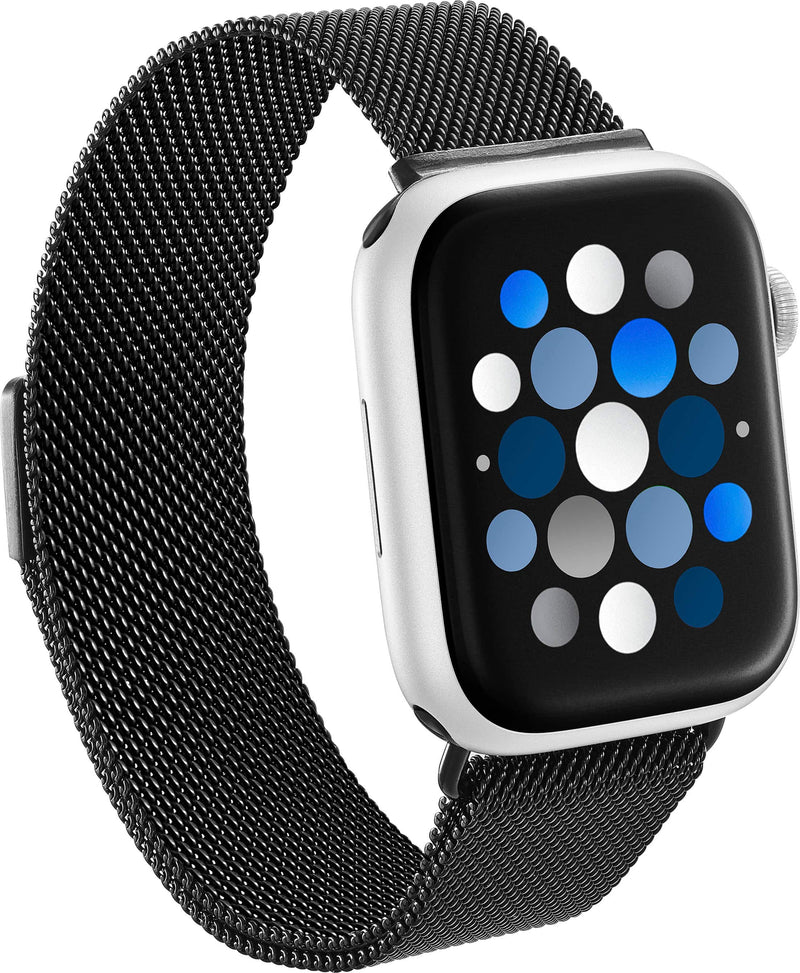 Insignia - Stainless Steel Mesh Band for Apple Watch 44mm 45mm 46mm Series 10 49mm SE Ultra and Ultra 2 49mm - Black