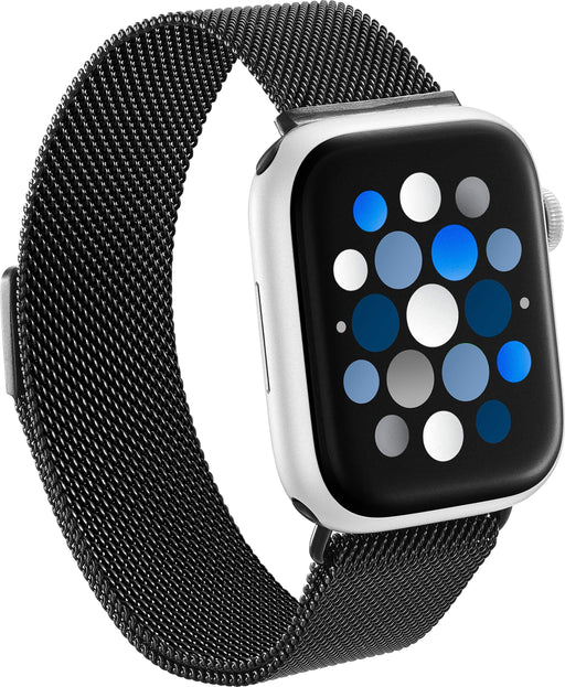 Insignia - Stainless Steel Mesh Band for Apple Watch 44mm 45mm 46mm Series 10 49mm SE Ultra and Ultra 2 49mm - Black