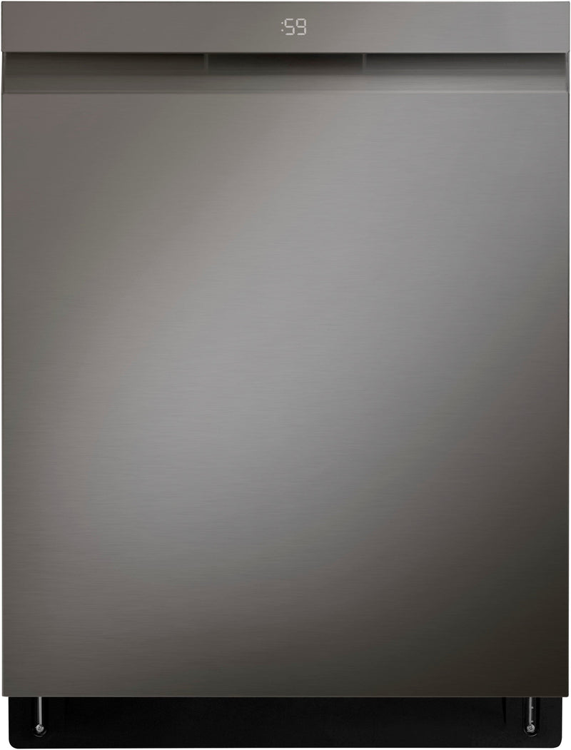 LG - 24" Top Control Smart Built-in Stainless Steel Tub Dishwasher with 3rd Rack QuadWash Pro and 46dB - Black Stainless Steel