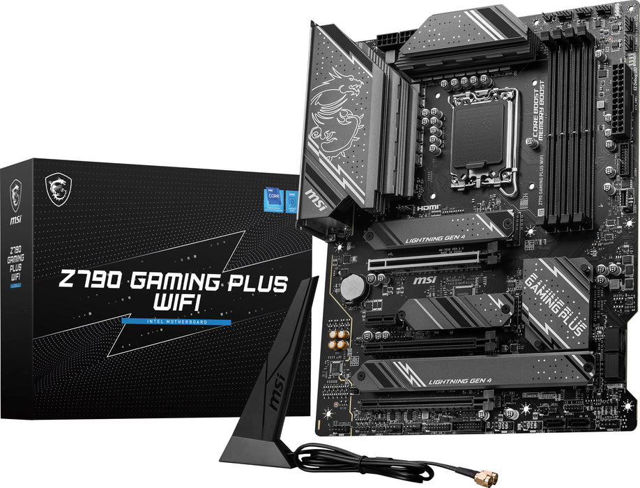 MSI - Z790 GAMING PLUS WIFI (Socket LGA 1700) Intel Z790 ATX DDR5 Wi-Fi 6E Motherboard - Black