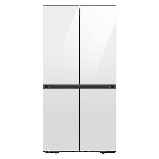 Samsung - Bespoke 23 Cu. Ft. 4-Door Flex French Door Counter Depth Refrigerator with Beverage Center - White Glass