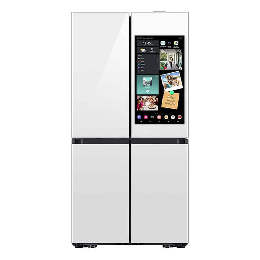Samsung - 36 in. Wide Bespoke 29 Cu. Ft. 4-Door Flex French Door Smart Refrigerator with AI Family Hub+ - White Glass