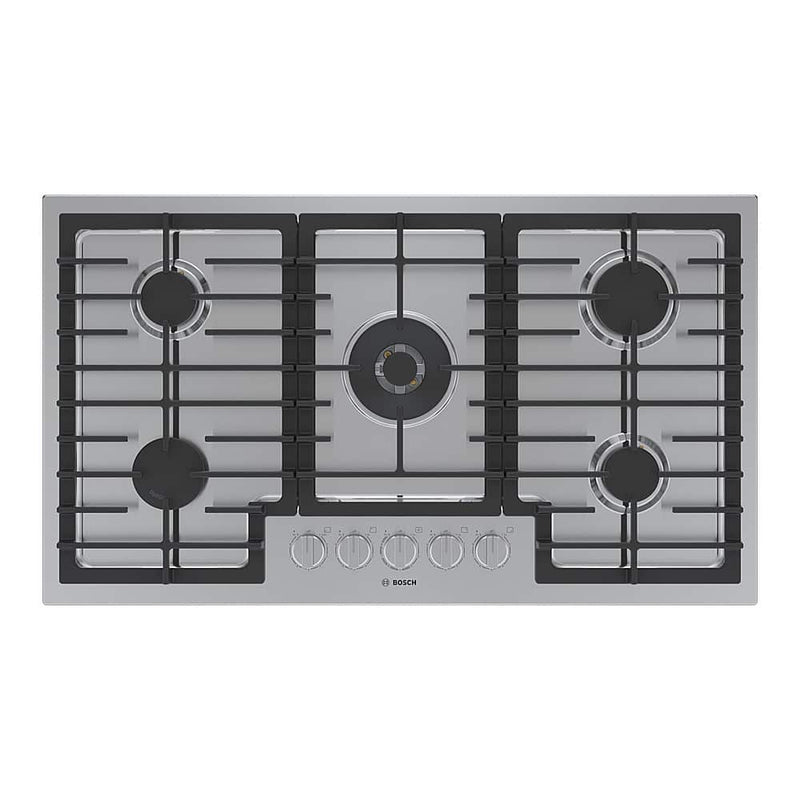 Bosch - 800 Series 36" Built-In Gas Cooktop with 5 burners with FlameSelect - Stainless Steel