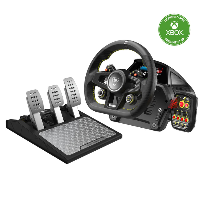 Turtle Beach VelocityOne Race Wheel  Pedal System for Xbox Series XS Windows PCs  Force Feedback  Three Pedals - Black