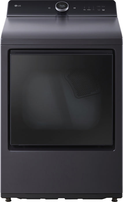 LG - 7.3 Cu. Ft. Smart Electric Dryer with Steam and EasyLoad Door - Matte Black