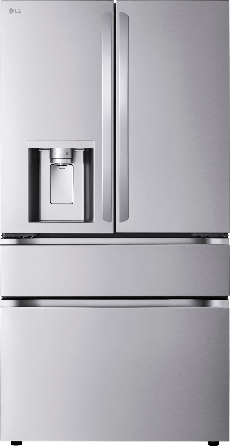 LG - 36-in Counter-Depth MAX 24.5 Cu. Ft. 4-Door French Door Smart Refrigerator with Full-Convert Drawer - Stainless Steel