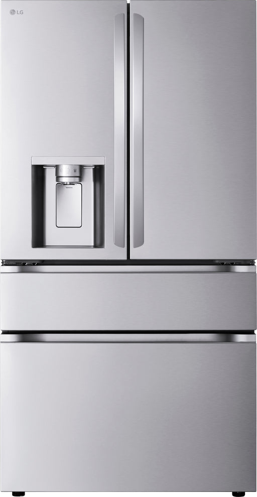 LG - 24.5 Cu. Ft. 4-Door French Door Counter-Depth Smart Refrigerator with Full-Convert Drawer - Stainless Steel