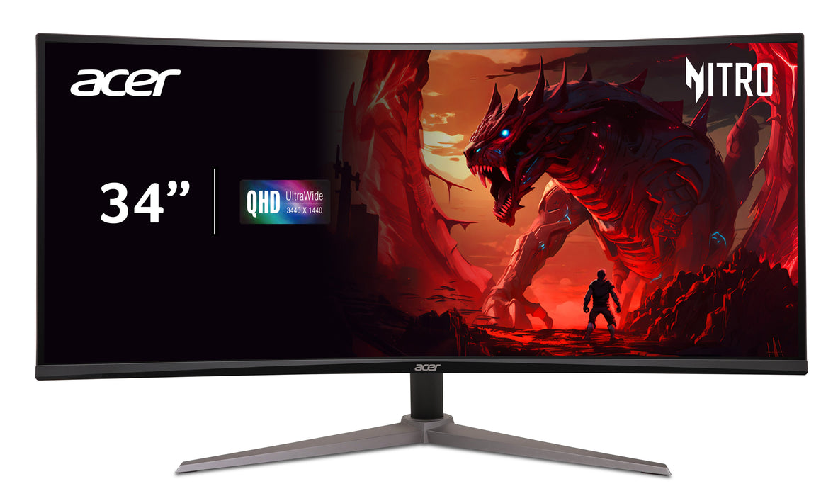 Acer - Nitro ED340CU Sbmiipx 34" LED QHD 180Hz 1ms FreeSync Monitor (HDMI) - Black