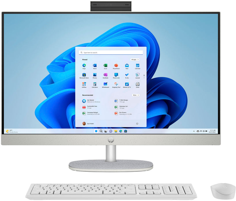 HP - 27" Full HD Touch-Screen All-in-One with Adjustable Height - Intel Core Ultra 7 - 16GB Memory - 1TB SSD - Shell White