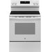 GE - 5.3 Cu. Ft. Freestanding Electric Range with Steam Cleaning and 4 Burner Radiant Cooktop - White