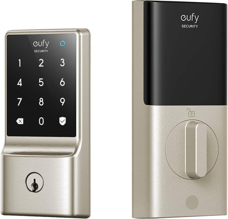 Smart Lock C210 WiFi Replacement Deadbolt with eufy AppKeypadBiometric Access - White