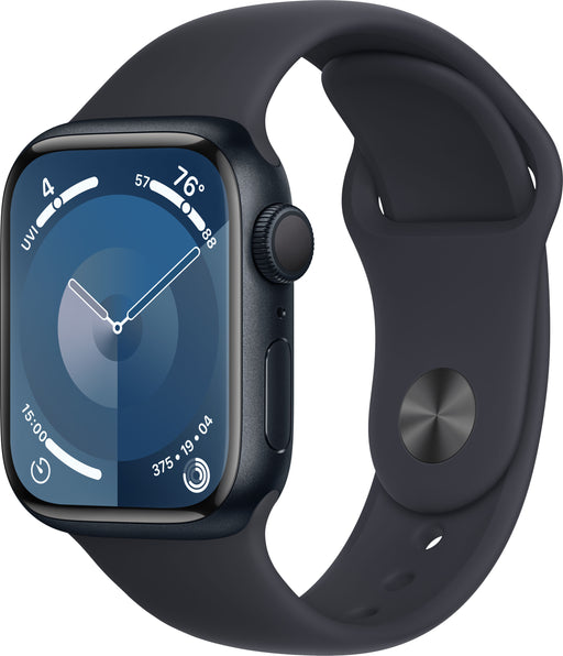 Apple Watch Series 9 GPS 41mm Aluminum Case with Midnight Sport Band  (Small/Medium) - Midnight