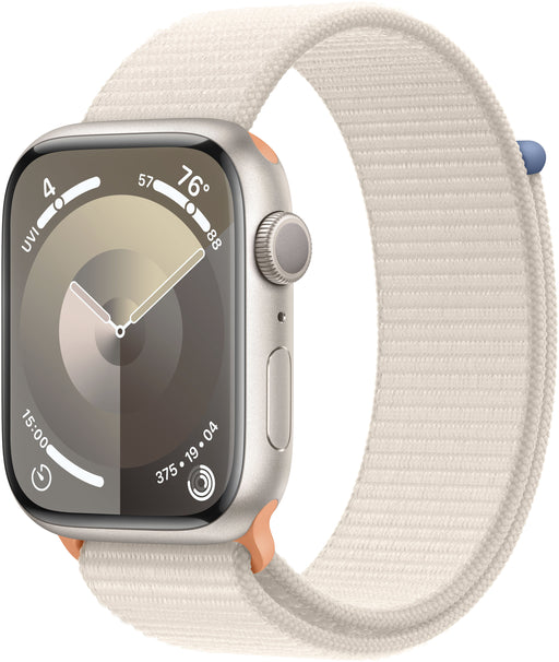 Apple Watch Series 9 (GPS) - starlight aluminum - smart watch with sport loop - starlight - 64 GB