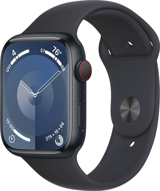 Apple Watch Series 9 GPS + Cellular 45mm  Aluminum Case with Midnight Sport Band  (Small/Medium) - Midnight - (2023)