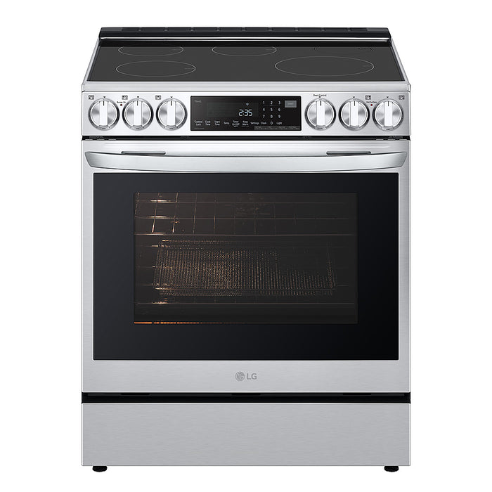 LG - 6.3 Cu. Ft. Smart Slide-In Electric Induction True Convection Range with EasyClean and Air Fry - Stainless Steel