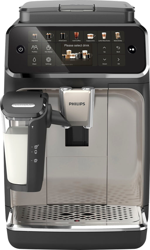 Philips 4400 Fully Automatic Espresso Machine with LatteGo Milk Frother - Black/Silver