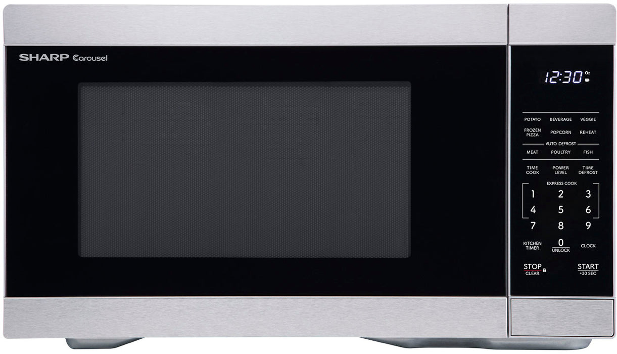 Sharp - 1.1 cu. ft. 1000W Countertop Microwave - Stainless - Stainless Steel