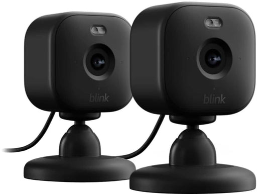 Blink - Mini 2 - Home Security  Pet Camera(s) with HD video color night view motion detection two-way audio - 2 cam - Black