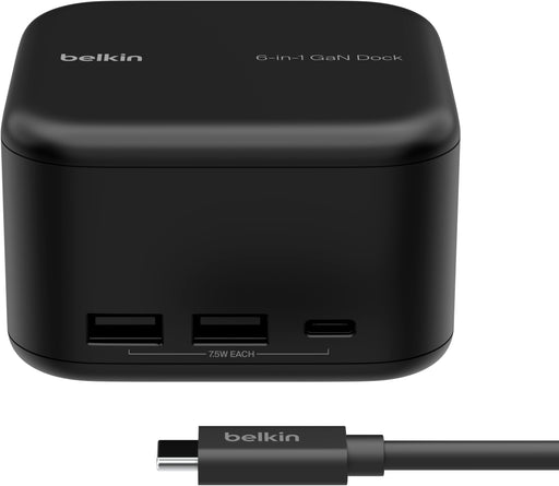 Belkin CONNECT 6-in-1 Core GaN - docking station - USB-C - HDMI - 1GbE