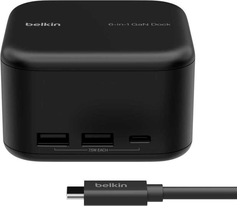 Belkin CONNECT 6-in-1 Core GaN - docking station - USB-C - HDMI - 1GbE