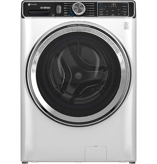 GE Profile - 5.3 Cu. Ft. High-Efficiency Stackable Smart Front Load Washer with Steam and UltraFresh Vent System+ With OdorBlock - White