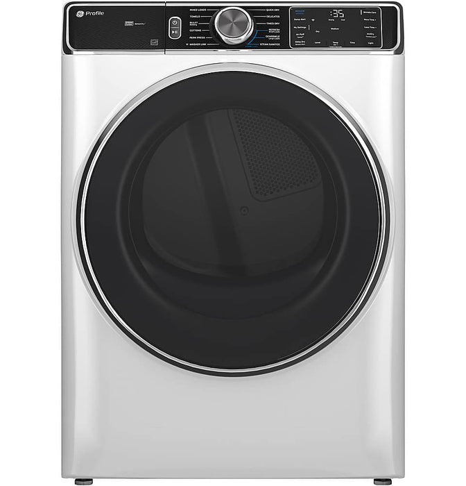 GE Profile - 7.8 Cu. Ft. Stackable Smart Gas Dryer with Steam and Washer Link - White