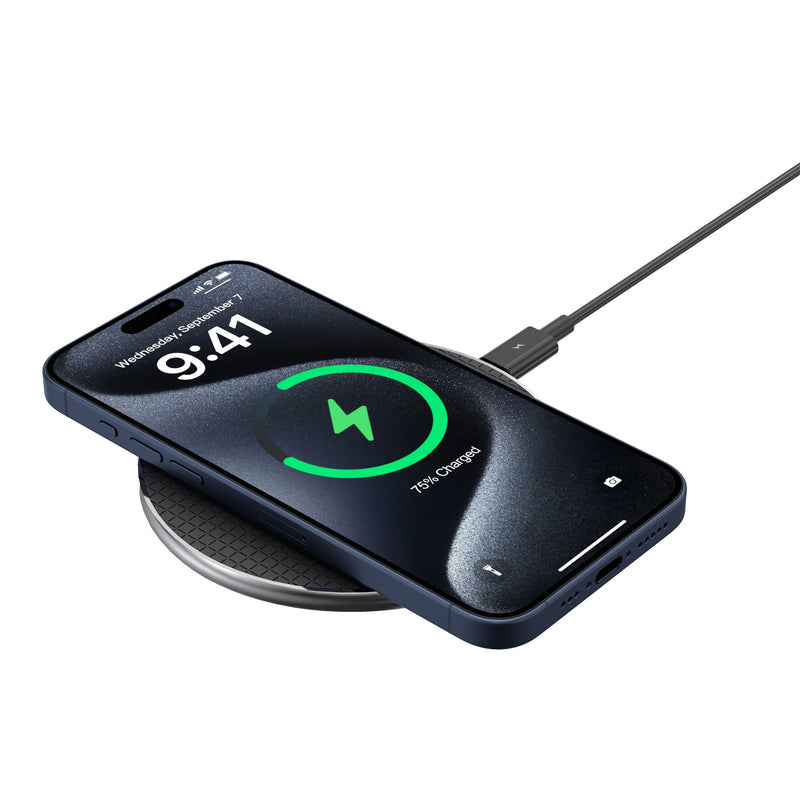 Energizer - Max 15W Qi Certified Universal Wireless Charging Pad - USB-C Cable Included (QC 3.0 or Power Deliver adapter REQUIRED) - Black